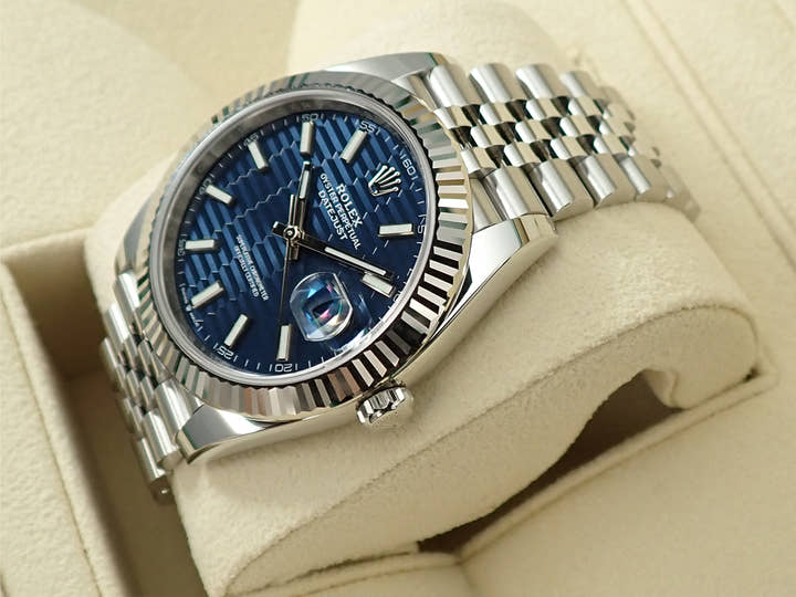 ロレックス デイトジャスト41 Ref.126334 ステンレススチール/ホワイトゴールド ブライトブルー文字盤 ジュビリーブレスレット