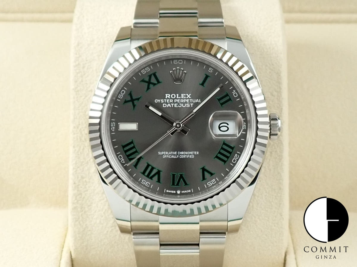 ロレックス デイトジャスト41 Ref.126334 ステンレススチール/ホワイトゴールド スレートローマン文字盤 オイスターブレスレット