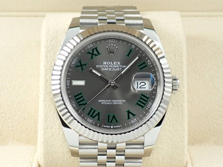 ロレックス デイトジャスト41 Ref.126334 ステンレススチール/ホワイトゴールド スレートローマン文字盤 ジュビリーブレスレット 未使用 V9885395