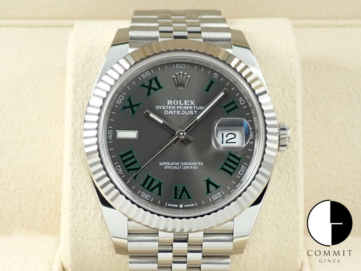 ロレックス デイトジャスト41 Ref.126334 ステンレススチール/ホワイトゴールド スレートローマン文字盤 ジュビリーブレスレット 未使用 V9885395