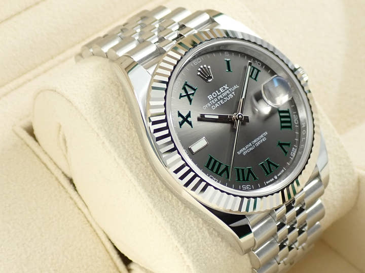 ロレックス デイトジャスト41 Ref.126334 ステンレススチール/ホワイトゴールド スレートローマン文字盤 ジュビリーブレスレット 未使用 V9885395