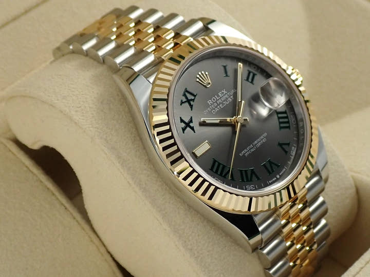 ロレックス デイトジャスト41 Ref.126333 ステンレススチール/イエローゴールド スレートローマン文字盤 ジュビリーブレスレット 未使用 3FAPU089