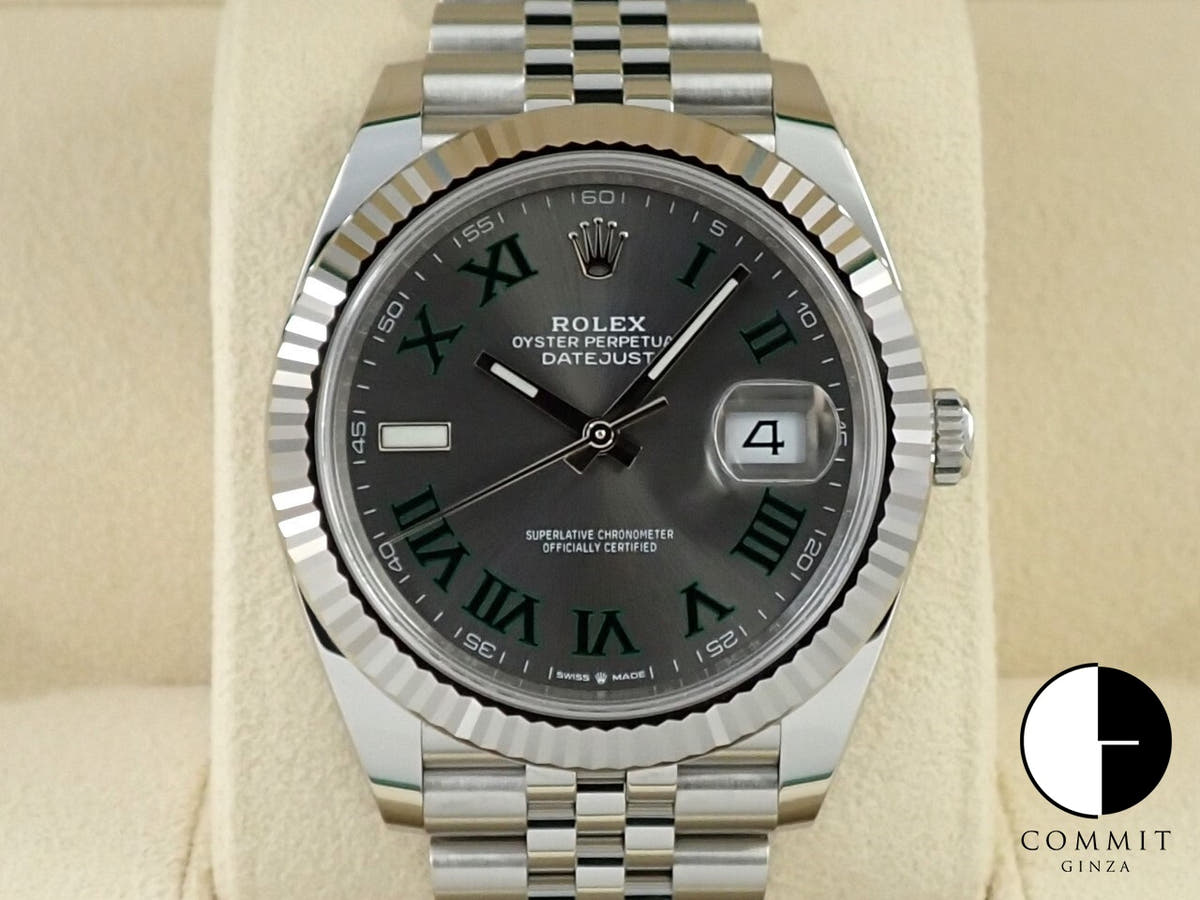 ロレックス デイトジャスト41 Ref.126334 ステンレススチール/ホワイトゴールド スレートローマン文字盤 ジュビリーブレスレット 未使用 X1AZP735
