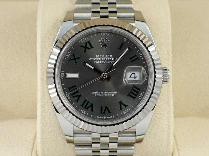 ロレックス デイトジャスト41 Ref.126334 ステンレススチール/ホワイトゴールド スレートローマン文字盤 ジュビリーブレスレット 未使用 X1AZP735