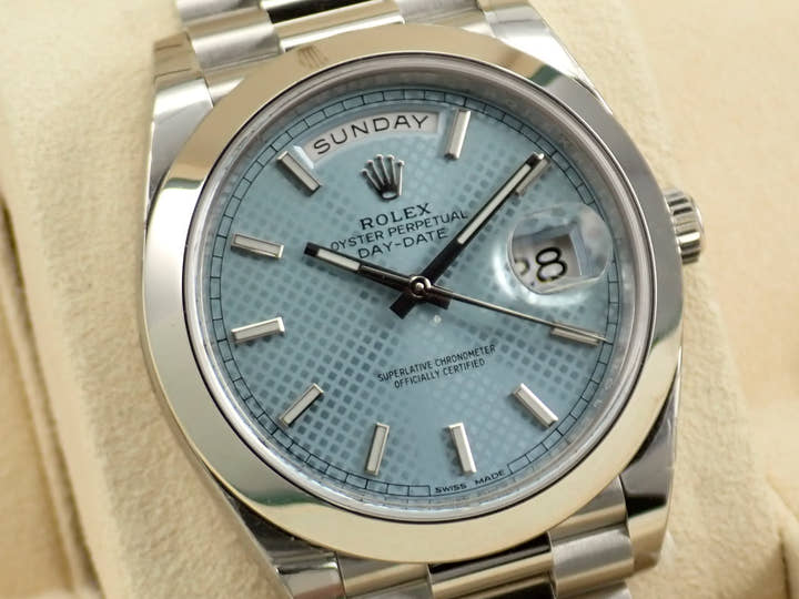 Rolex Day-Date 40 Ref. 228206 Platinum Ice Blue Dial