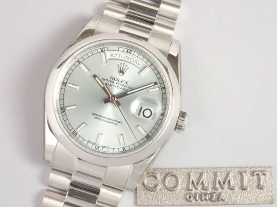 ロレックス デイデイト Ref.118206 アイスブルー文字盤 中古 day-date-10