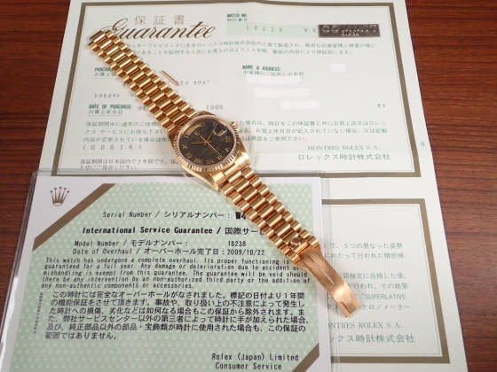 ロレックス デイデイト Ref.18238 フェライト文字盤 中古 day-date-12
