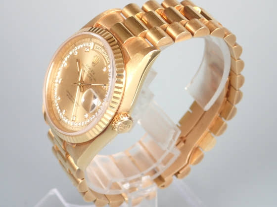 ロレックス デイデイト Ref.18238 シャンパン ミリヤード ダイヤ文字盤 中古 day-date-13
