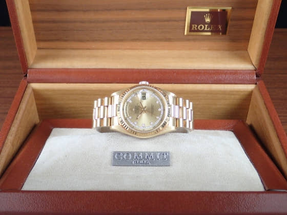 ロレックス デイデイト Ref.18238 シャンパン ミリヤード ダイヤ文字盤 中古 day-date-13