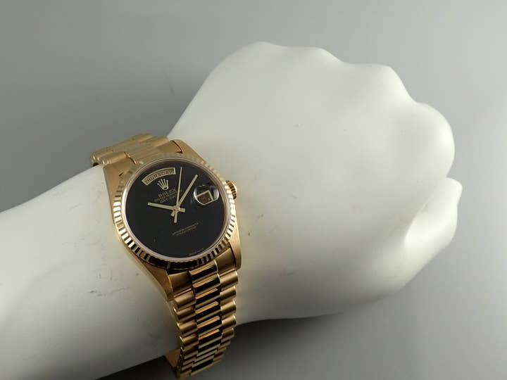 ロレックス デイデイト36 Ref.18238 イエローゴールド オニキス文字盤