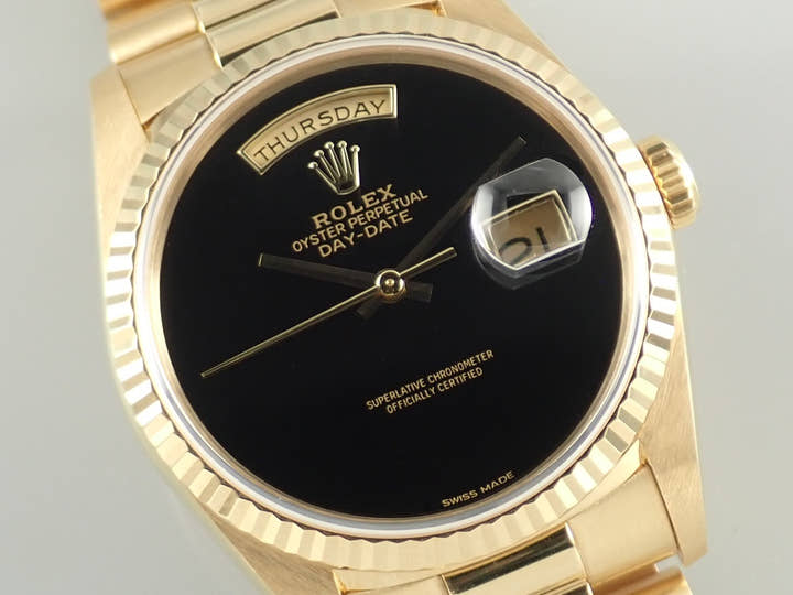 ロレックス デイデイト36 Ref.18238 イエローゴールド オニキス文字盤