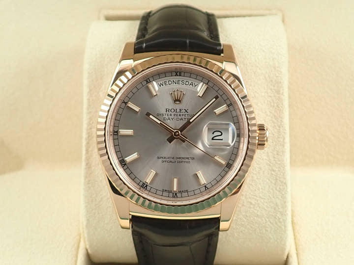 ロレックス デイデイト36 Ref.118135 エバーローズゴールド ロジウム文字盤