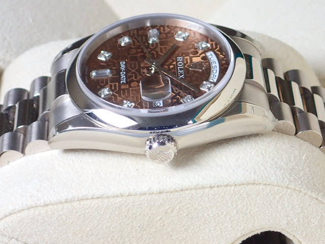 ロレックス デイデイト Ref.118209 ブラウン文字盤 中古 day-date-17