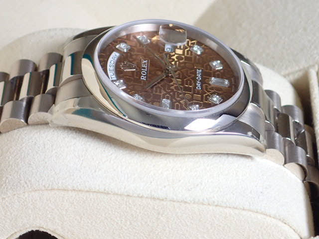 ロレックス デイデイト Ref.118209 ブラウン文字盤 中古 day-date-17