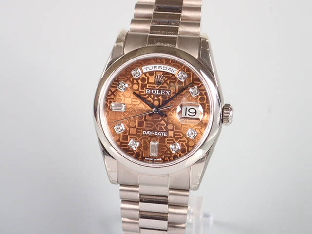 ロレックス デイデイト Ref.118209 ブラウン文字盤 中古 day-date-17