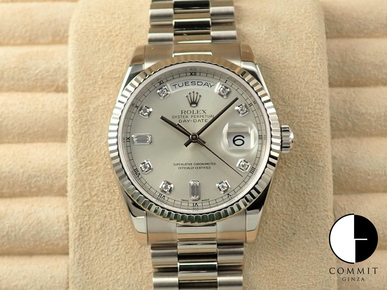 ロレックス デイデイト36 118239A シルバー 中古 V9R38288