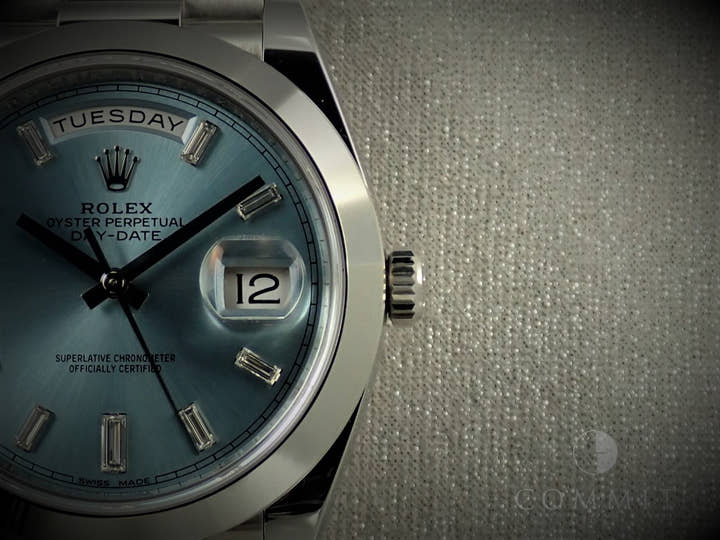 ロレックス デイデイト40 Ref.228206A プラチナ アイスブルー文字盤