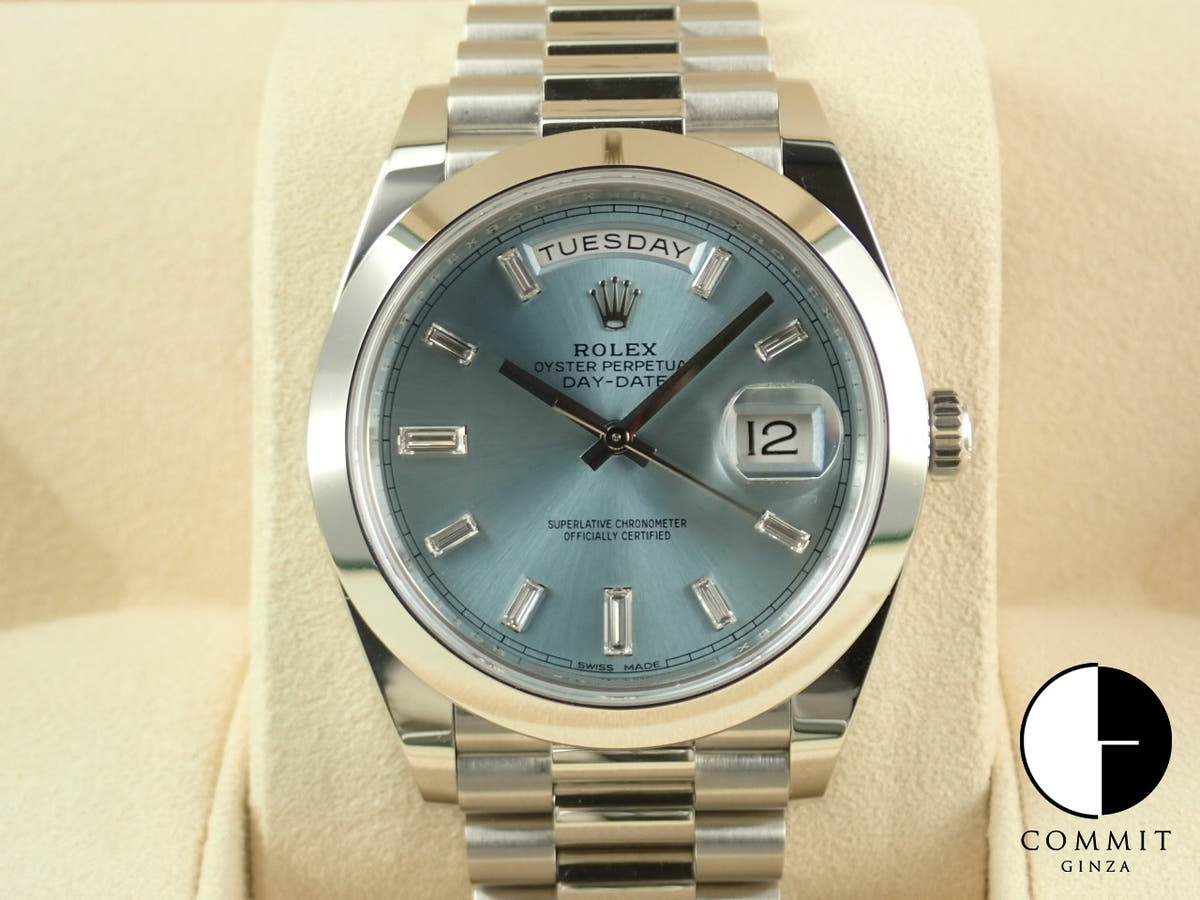 ロレックス デイデイト40 Ref.228206A プラチナ アイスブルー文字盤