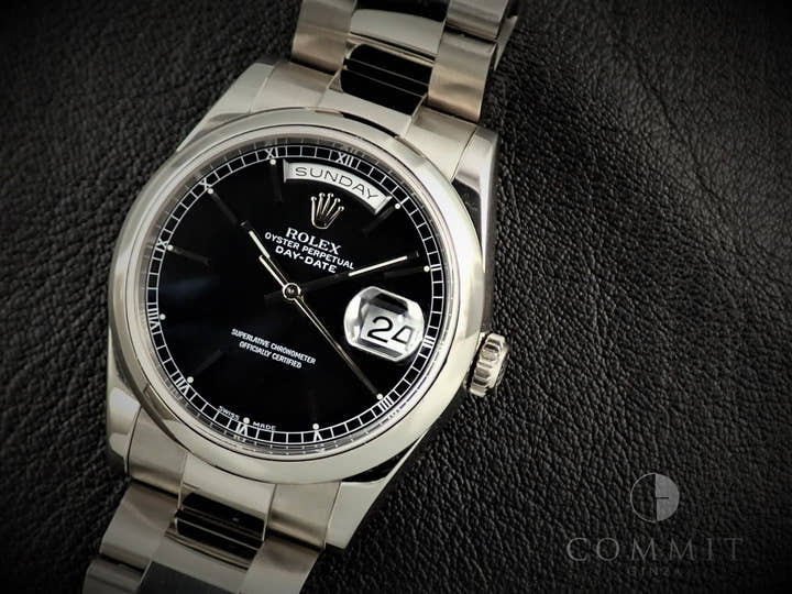 ロレックス デイデイト36 Ref.118209 ホワイトゴールド ブラック文字盤