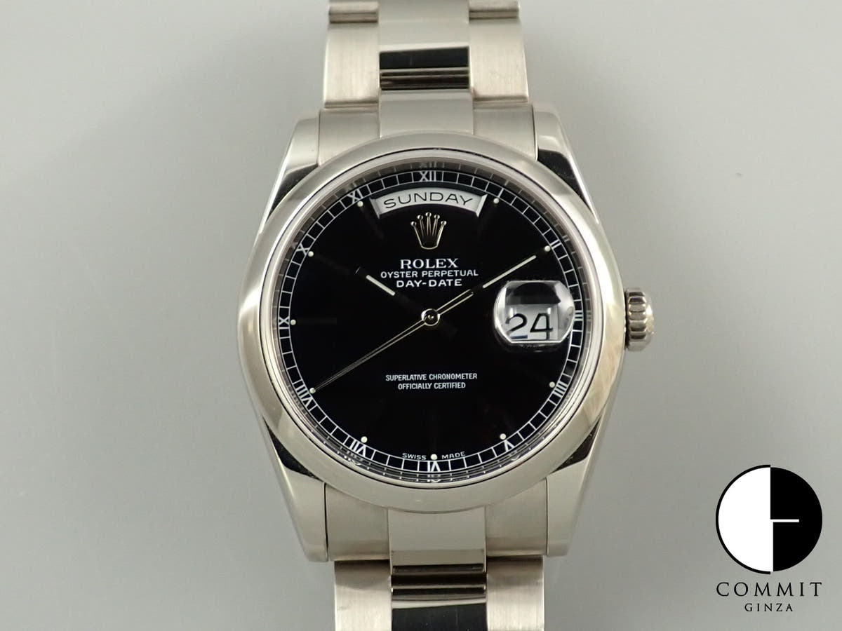 ロレックス デイデイト36 Ref.118209 ホワイトゴールド ブラック文字盤