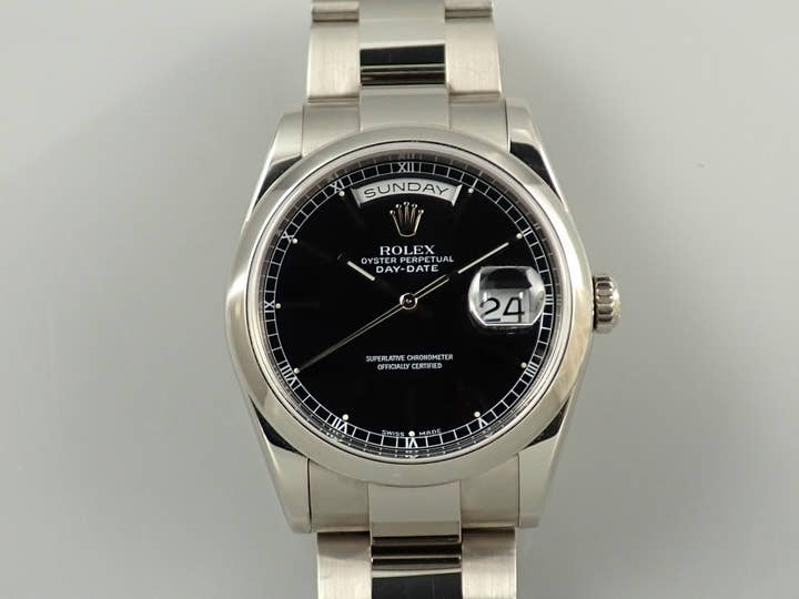 ロレックス デイデイト36 Ref.118209 ホワイトゴールド ブラック文字盤