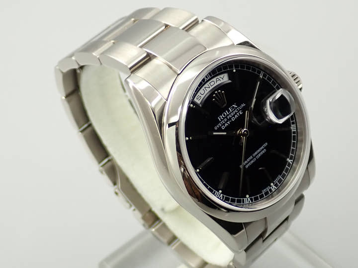 ロレックス デイデイト36 Ref.118209 ホワイトゴールド ブラック文字盤