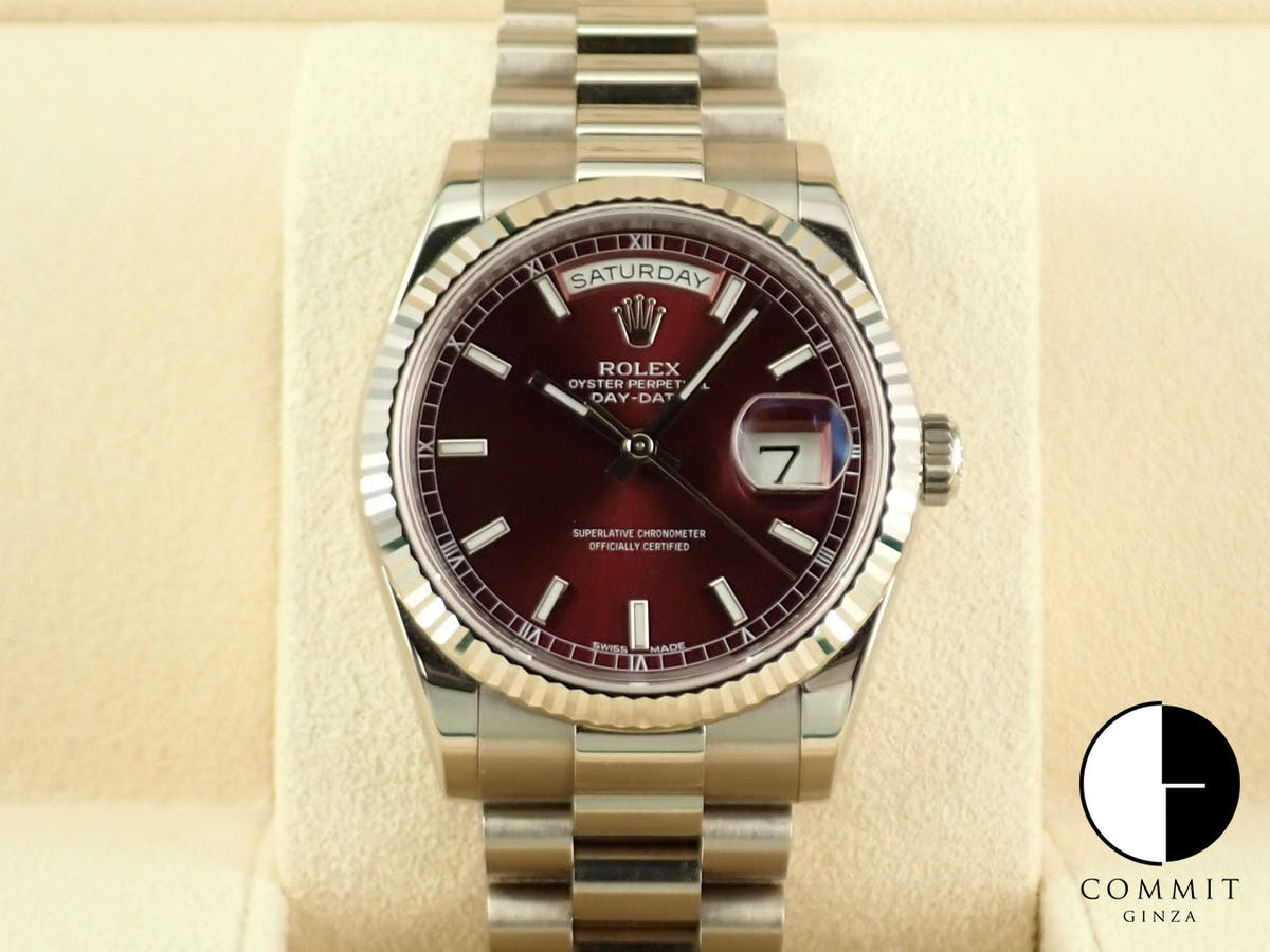 ロレックス デイデイト36 Ref.118239 ホワイトゴールド チェリー文字盤