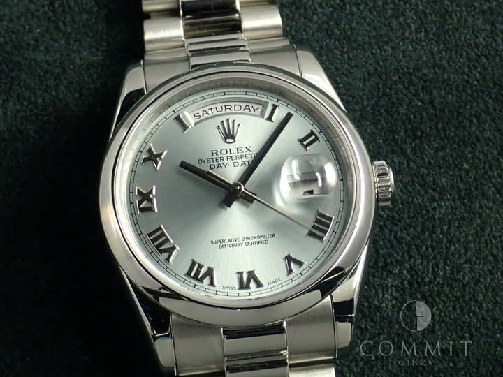 ロレックス デイデイト36 Ref.118206 プラチナ アイスブルー文字盤