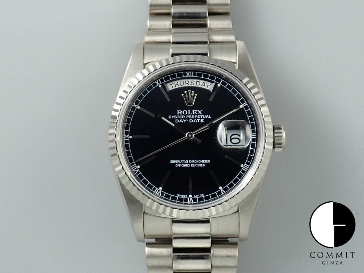 ロレックス デイデイト36 Ref.18239 ホワイトゴールド ブラック文字盤