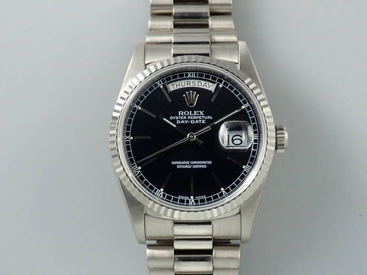 ロレックス デイデイト36 Ref.18239 ホワイトゴールド ブラック文字盤