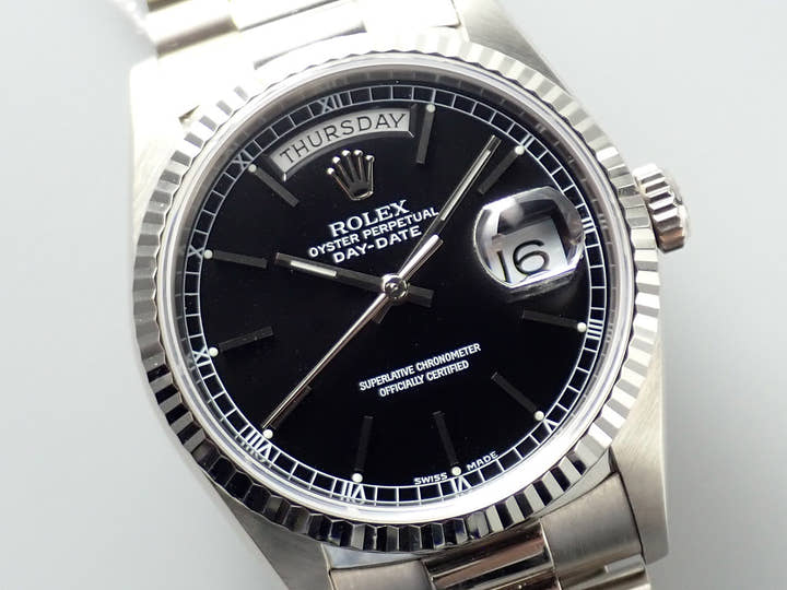 ロレックス デイデイト36 Ref.18239 ホワイトゴールド ブラック文字盤
