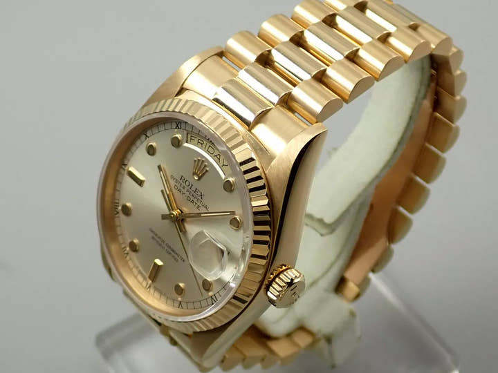 ロレックス デイデイト36 Ref.18038 イエローゴールド シルバー文字盤