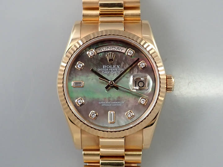 ロレックス デイデイト36 Ref.118235NG ピンクゴールド ブラックシェル文字盤