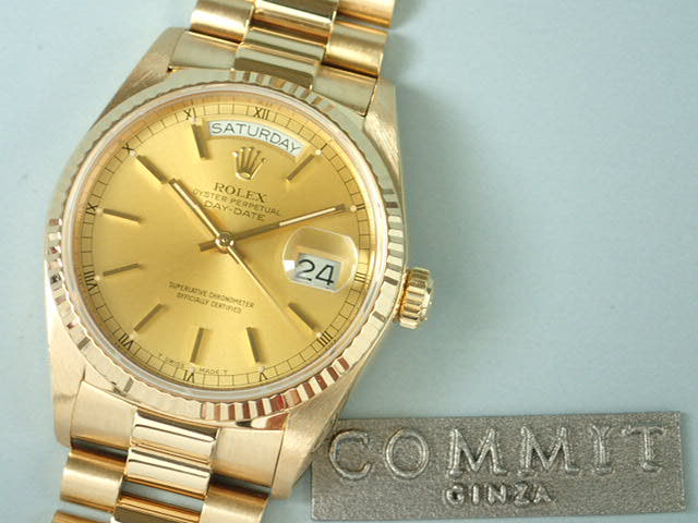 ロレックス デイデイト Ref.18038 シャンパン文字盤 中古 day-date-22
