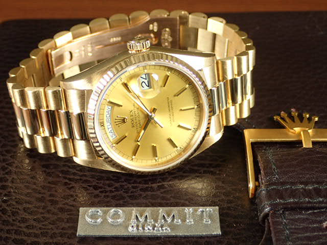 ロレックス デイデイト Ref.18038 シャンパン文字盤 中古 day-date-22