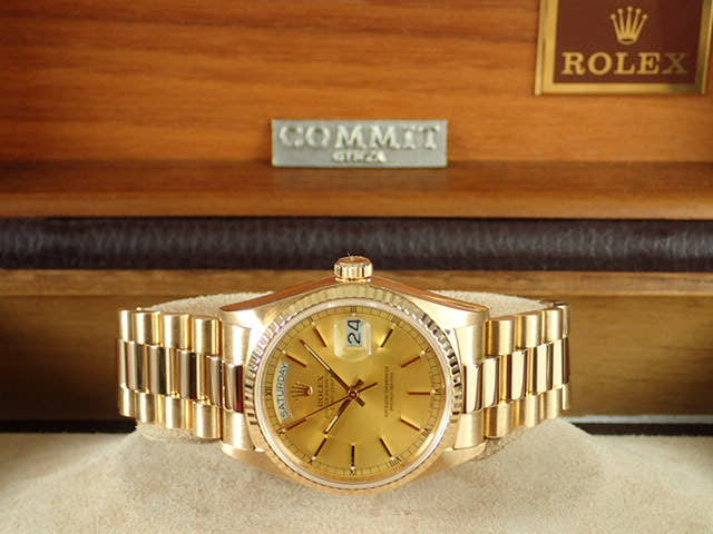 ロレックス デイデイト Ref.18038 シャンパン文字盤 中古 day-date-22