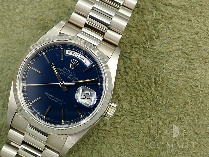 ロレックス デイデイト36 Ref.18039 ホワイトゴールド ネイビー文字盤