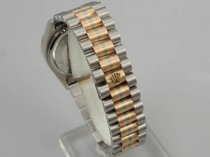 ロレックス デイデイト36 Ref.18129BIC ホワイトゴールド/ローズゴールド/イエローゴールド シャンパンゴールド×10Pダイヤ文字盤