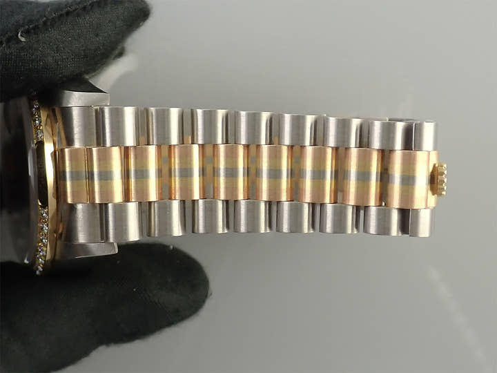 ロレックス デイデイト36 Ref.18129BIC ホワイトゴールド/ローズゴールド/イエローゴールド シャンパンゴールド×10Pダイヤ文字盤