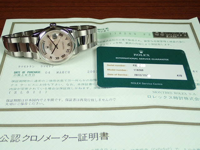 ロレックス デイデイト Ref.118209 ピンクシェル文字盤 中古 day-date-23
