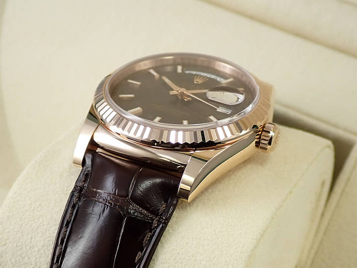 ロレックス デイデイト36 Ref.118135 エバーローズゴールド チョコレート文字盤