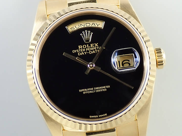 ロレックス デイデイト36 Ref.18238 イエローゴールド オニキス文字盤