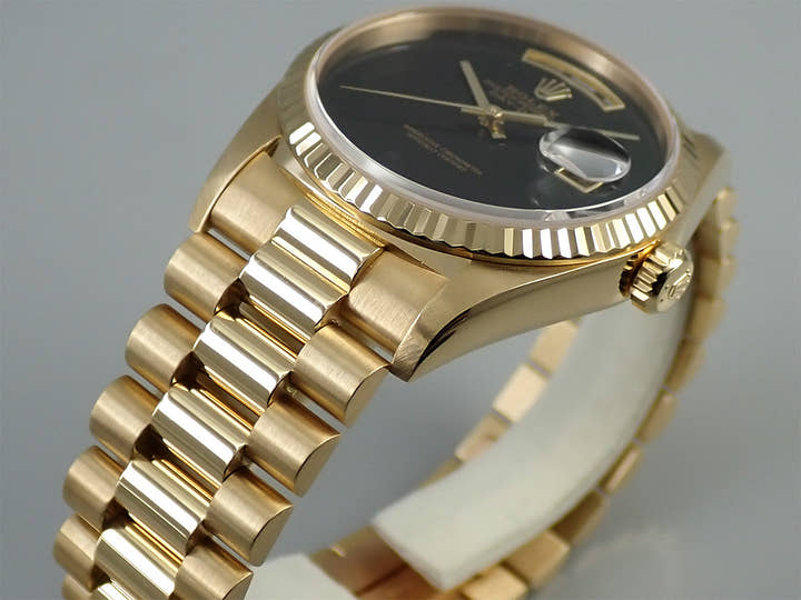 ロレックス デイデイト36 Ref.18238 イエローゴールド オニキス文字盤