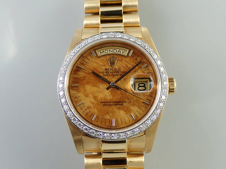 ロレックス デイデイト36 Ref.18048 イエローゴールド バーチ文字盤