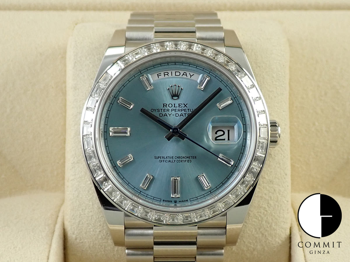 ロレックス デイデイト40 Ref.228396TBR プラチナ アイスブルーx10Pダイヤ文字盤