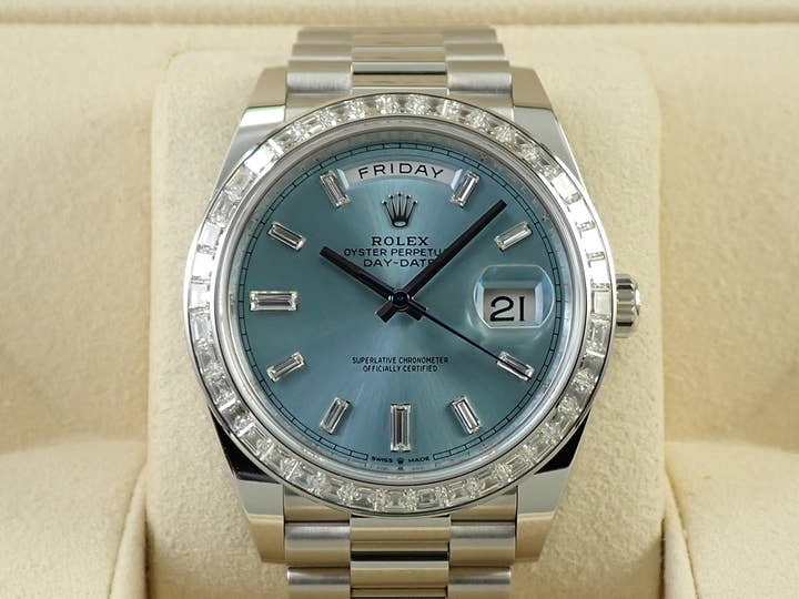 ロレックス デイデイト40 Ref.228396TBR プラチナ アイスブルーx10Pダイヤ文字盤