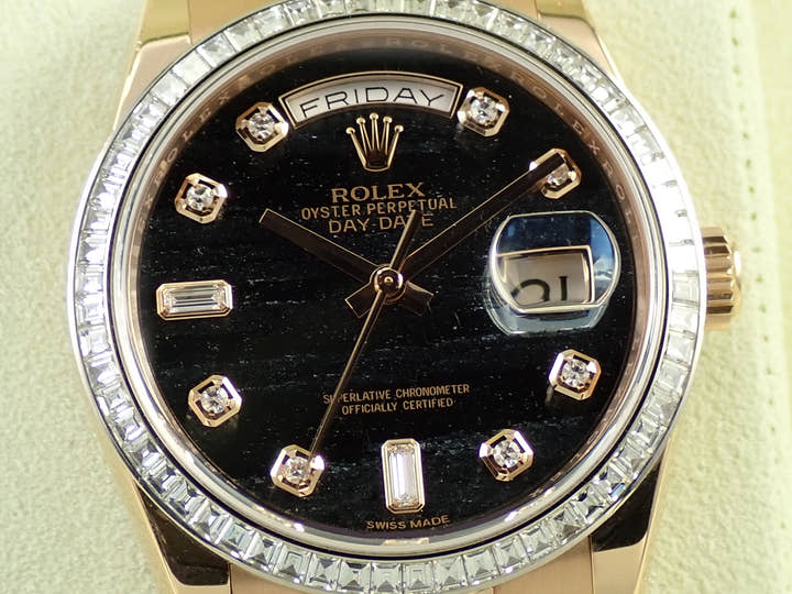 ロレックス デイデイト36 Ref.118395BR エバーローズゴールド フェライトx10Pダイヤ文字盤