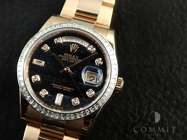 ロレックス デイデイト36 Ref.118395BR エバーローズゴールド フェライトx10Pダイヤ文字盤