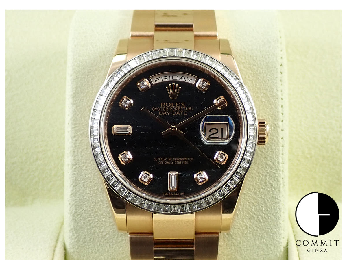 ロレックス デイデイト36 Ref.118395BR エバーローズゴールド フェライトx10Pダイヤ文字盤