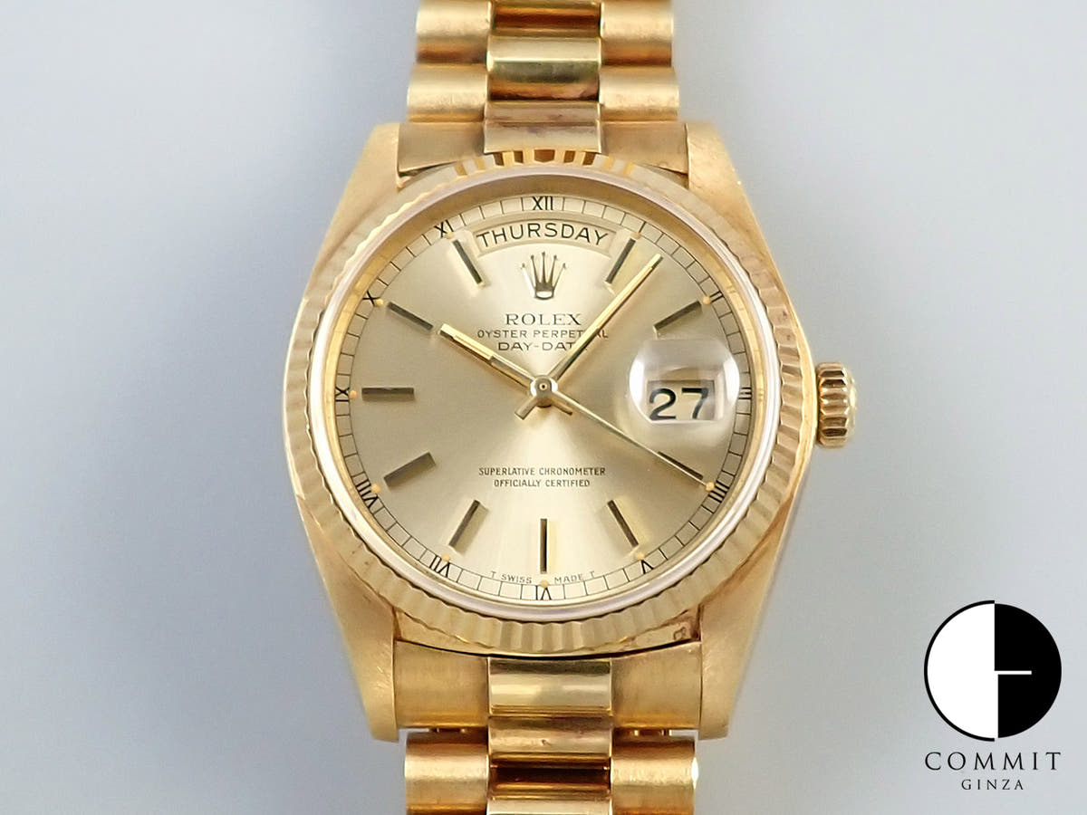 Rolex Day-Date 36 Ref. 18038 Yellow Gold Champagne Dial
